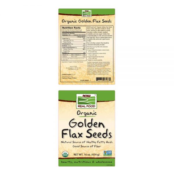 NOW Foods Certified Organic Golden Flax Seeds